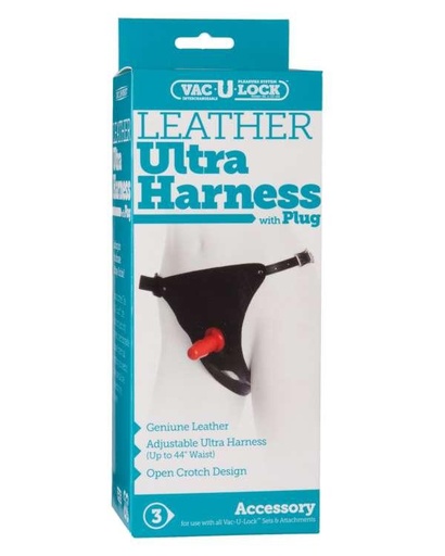 [1010-06-BX] JUGUETES - VAC U LOCK LEATHER ULTRA HARNESS WITH PLUG